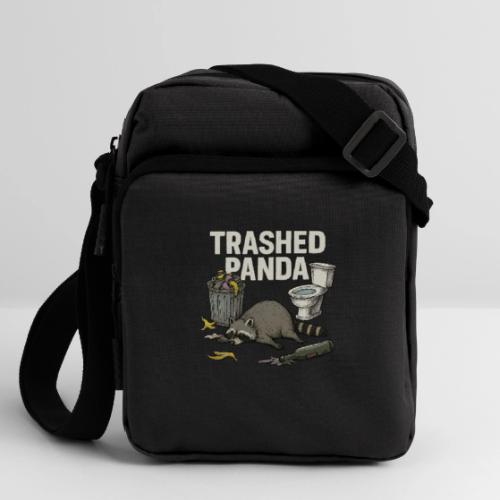 Trashed Panda – Funny Drunk Raccoon Cartoon - Upright Crossbody Bag