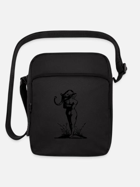 Naked Elephant Person - Upright Crossbody Bag - black