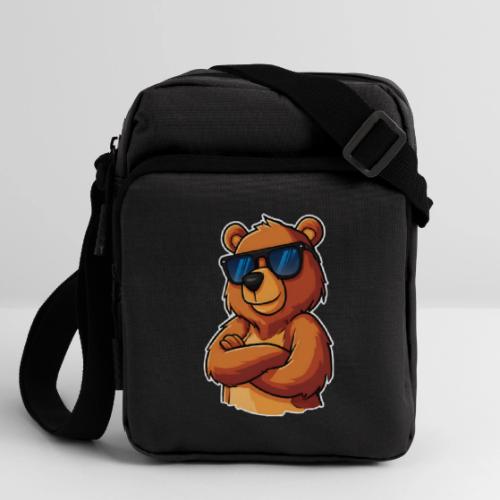 Cool Bear Sunglasses Cartoon Design - Upright Crossbody Bag