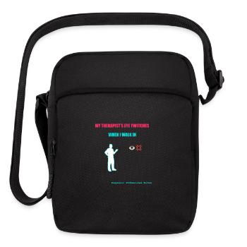 "My Therapist’s Eye Twitches When I Walk In" - Upright Crossbody Bag - black - Front