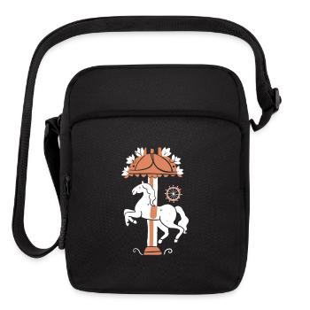 Carousel Horse Design Vector 2 Colors - Upright Crossbody Bag - black - Front