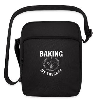 Baking my therapy - Upright Crossbody Bag - black - Front