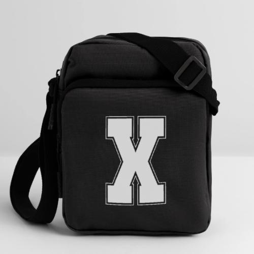 White Letter X – Varsity Alphabet Monogram - Upright Crossbody Bag