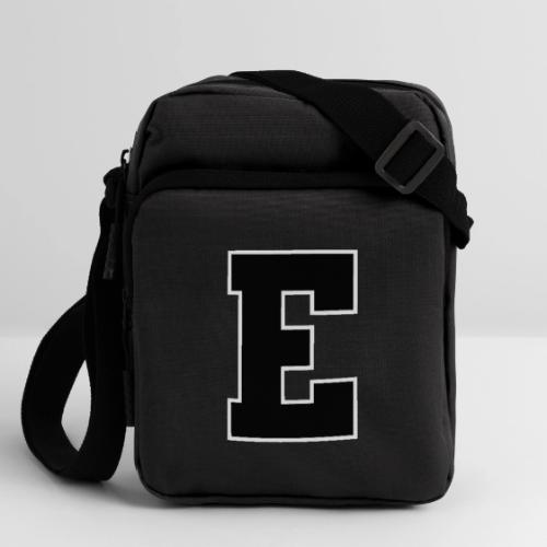 Varsity Letter E Collegiate Font Graphic - Upright Crossbody Bag