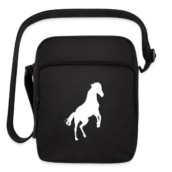 Horse silhouette v2, rearing horses, great horses - Upright Crossbody Bag - black - Front