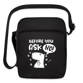 Funny Grumpy Capybara - Upright Crossbody Bag - black - Front
