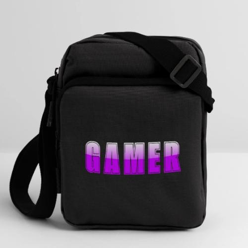 Gamer Purple Glossy Collegiate Design - Upright Crossbody Bag