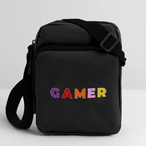 Multicolor GAMER Typography Design - Upright Crossbody Bag