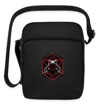 GEOMETRIC RED FROG - Upright Crossbody Bag - black - Front