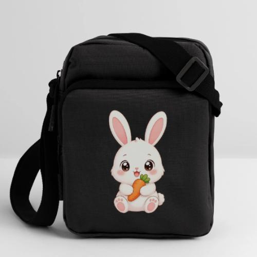 Cute Bunny Rabbit Holding Carrot – Kawaii Easter - Upright Crossbody Bag