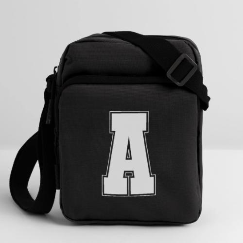 White Letter A – Varsity Alphabet Monogram - Upright Crossbody Bag