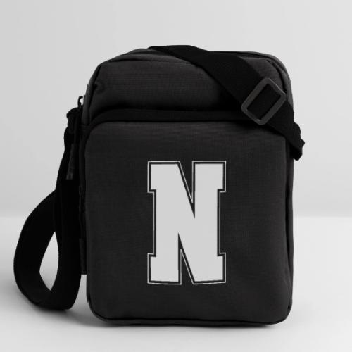 White Letter N – Varsity Alphabet Monogram - Upright Crossbody Bag