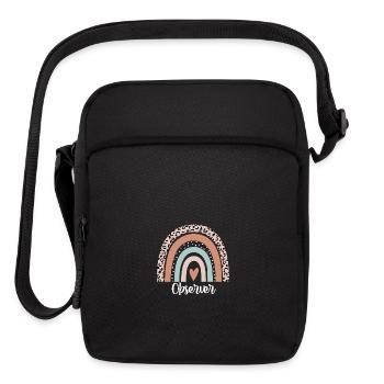 Observer Rainbow Leopard Funny Observer - Upright Crossbody Bag - black - Front
