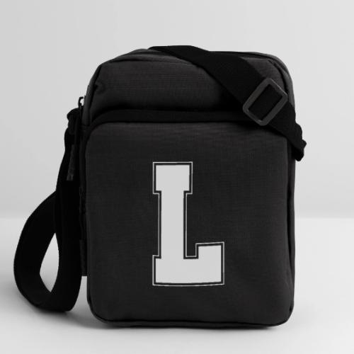 White Letter L – Varsity Alphabet Monogram - Upright Crossbody Bag