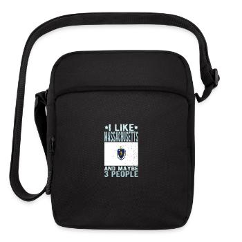 Massachusetts Flag US State - Upright Crossbody Bag - black - Front