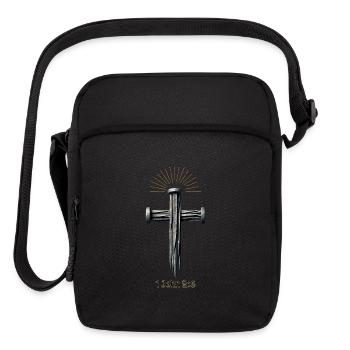 1 John 2:6 - Upright Crossbody Bag - black - Front