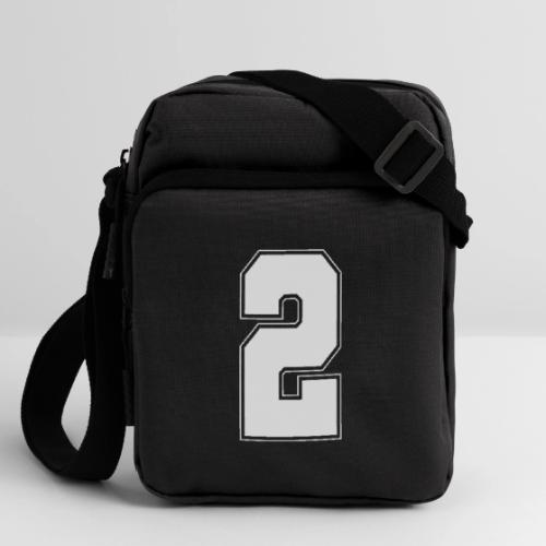 White Number 2 – Varsity Font - Upright Crossbody Bag