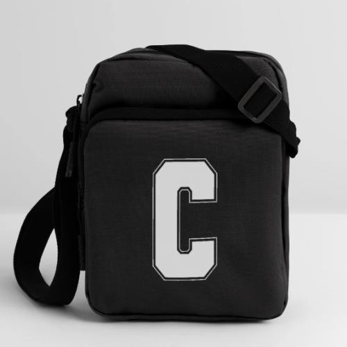 White Letter C – Varsity Alphabet Monogram - Upright Crossbody Bag