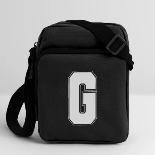 White Letter G – Varsity Alphabet Monogram - Upright Crossbody Bag