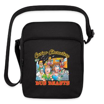 Casino Characters Bus Beasts Illustration - Upright Crossbody Bag - black - Front