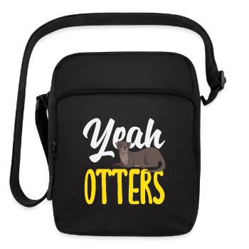 Yeah Sea Otter Cartoon - Upright Crossbody Bag - black - Front