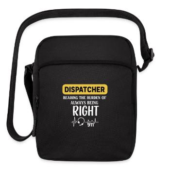 911 Dispatcher Thin Gold Line Flag Dispatch - Upright Crossbody Bag - black - Front