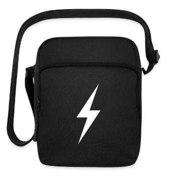 White Lightning bolt - Upright Crossbody Bag - black - Front