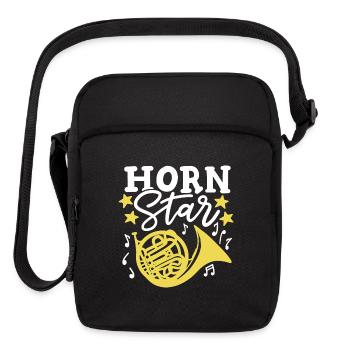 French Horn Player Hornist - Upright Crossbody Bag - black - Front