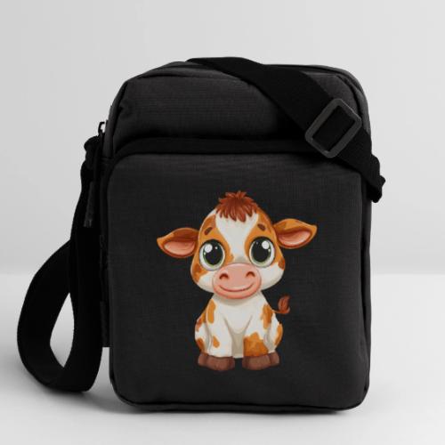 Cute Cartoon Baby Calf with Bright Innocent Eyes - Upright Crossbody Bag