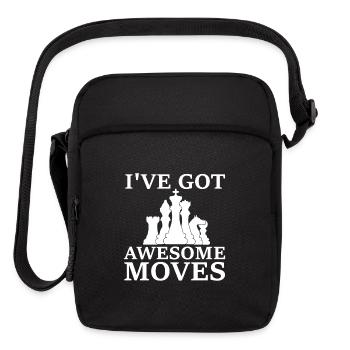 Funny Chess Player Checkerboard Chess Board - Upright Crossbody Bag - black - Front