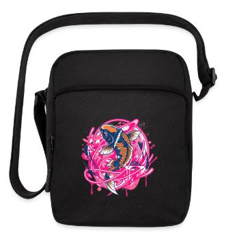 Koi Neon Splash Art - Upright Crossbody Bag - black - Front