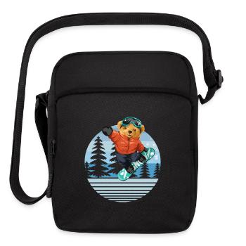 Toy Bear Snowboarding - Upright Crossbody Bag - black - Front