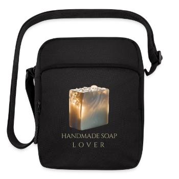 Handcrafted lighted bar of Soap - Upright Crossbody Bag - black - Front