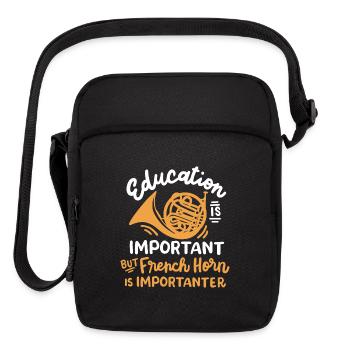 French horn Hornist Marching band - Upright Crossbody Bag - black - Front
