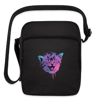 Neon Cat Splash - Upright Crossbody Bag - black - Front