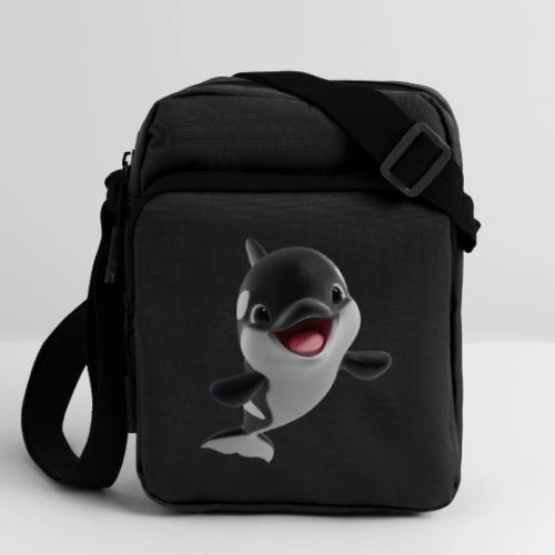 Smiling Cartoon Baby Orca - Upright Crossbody Bag