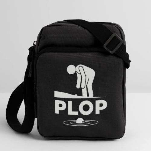 PLOP Water Hazard - Funny Ball in Water Quote - Upright Crossbody Bag