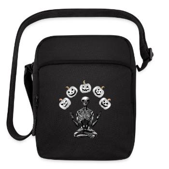 Alien Skeleton Juggling (Levitating) Moon Pumpkins - Upright Crossbody Bag - black - Front