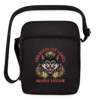 Childless Cat Ladies Against Fascism - Upright Crossbody Bag - black - Front