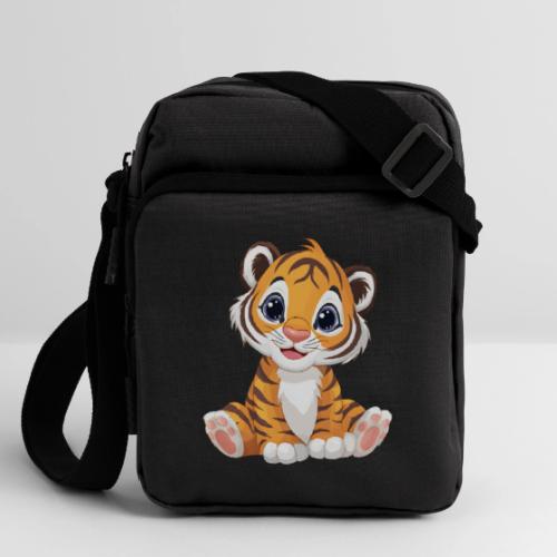 Adorable Cartoon Tiger Cub with Innocent Eyes - Upright Crossbody Bag