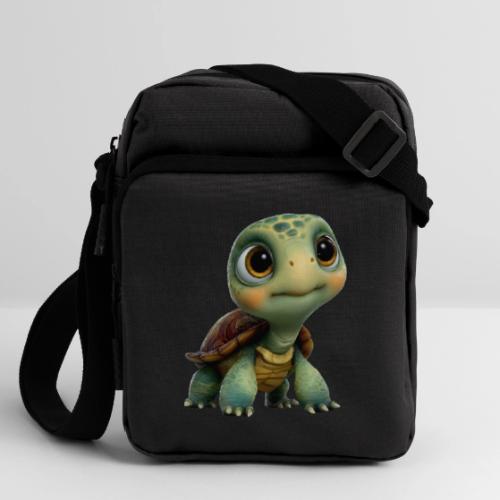 Adorable Cartoon Baby Turtle with Big Eyes - Upright Crossbody Bag