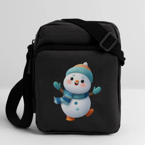 Joyful Cartoon Snowman Arms Up - Upright Crossbody Bag