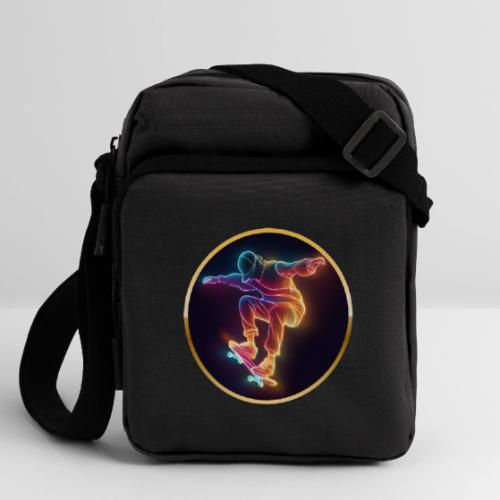 Skateboarding: Midnight Neon Skater - Upright Crossbody Bag