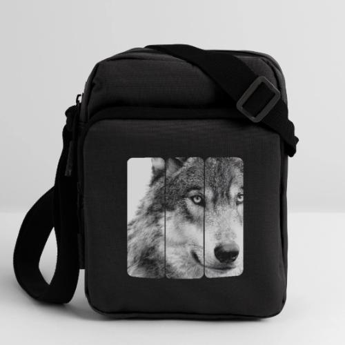 Wolf Face Triptych: Silent Alpha - Upright Crossbody Bag