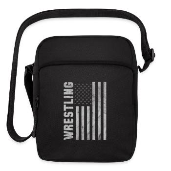 Shirt for wrestling fan as a gift - wrestling usa - Upright Crossbody Bag - black - Front