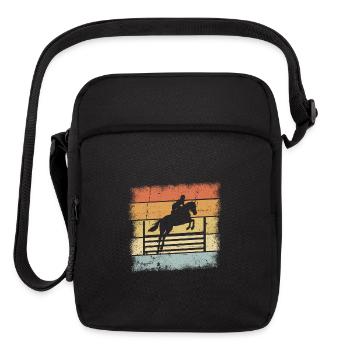 Horse Jumping Design - Upright Crossbody Bag - black - Front