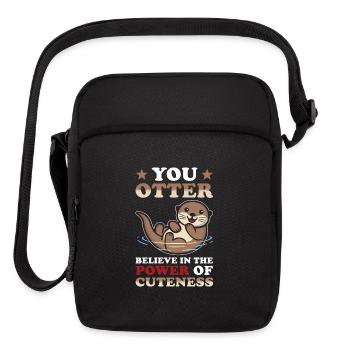 Otter Lover Pun Funny - Upright Crossbody Bag - black - Front
