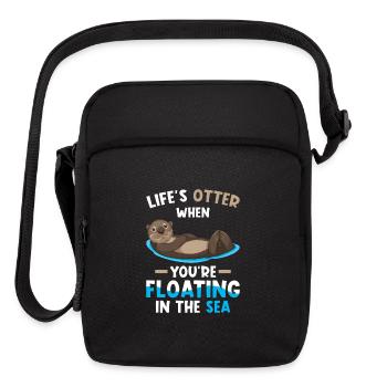 Sea Otter Lover Pun Funny - Upright Crossbody Bag - black - Front