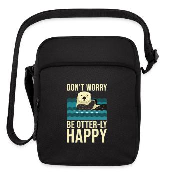 Sea Otter Lover Pun Funny - Upright Crossbody Bag - black - Front