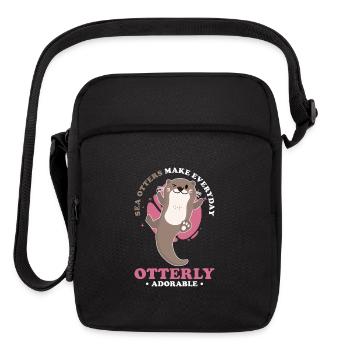 Sea Otter Lover Pun Funny - Upright Crossbody Bag - black - Front